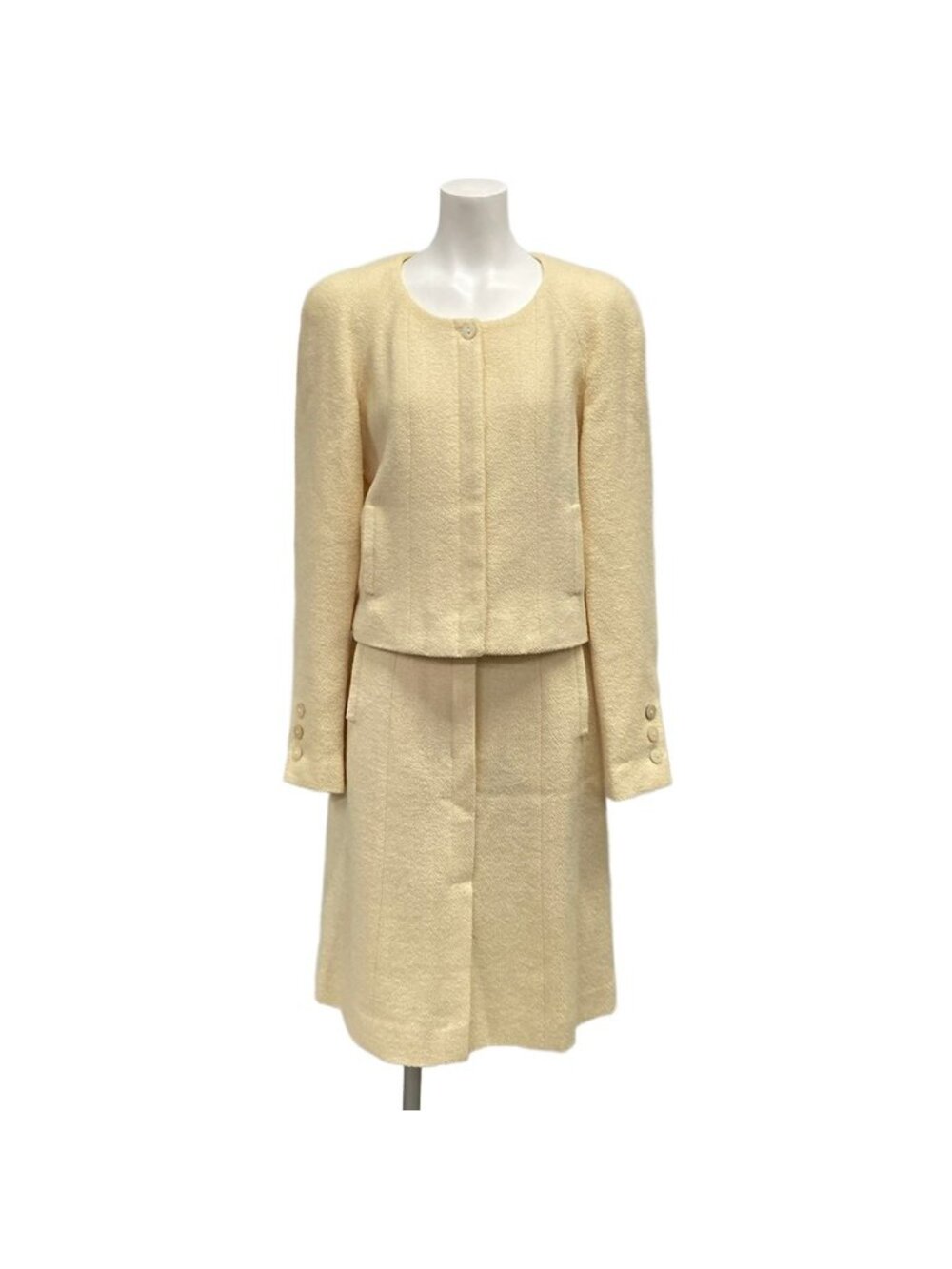 Chanel Skirt Suit Ivory Wool